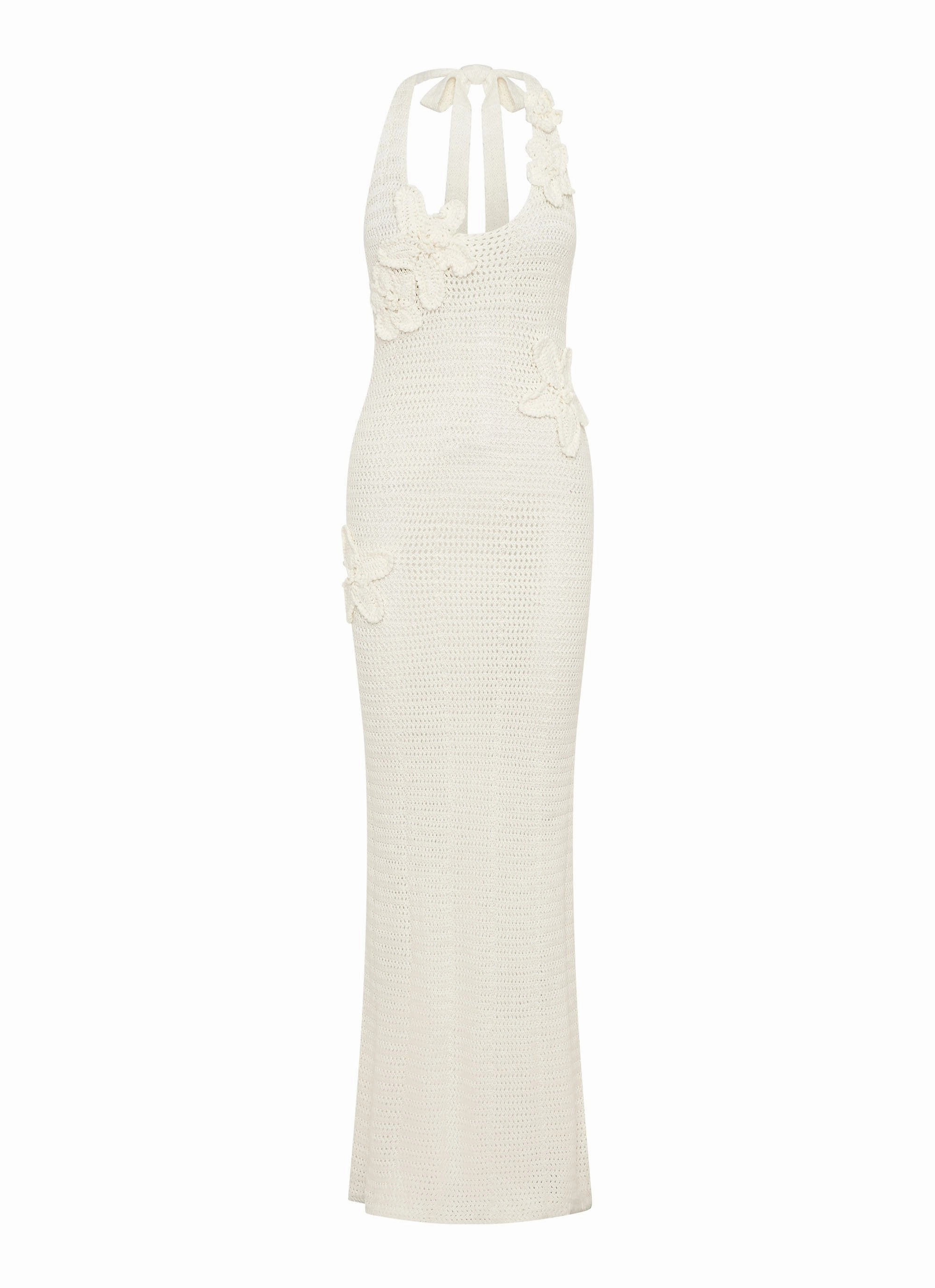 Novalee Flower Crochet Maxi Dress - Ivory Classic Tailoring