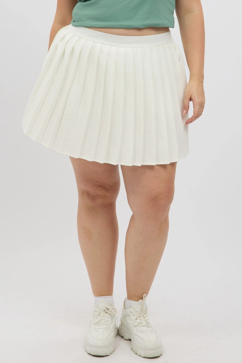 White Tennis Skirt Date night tech fabric