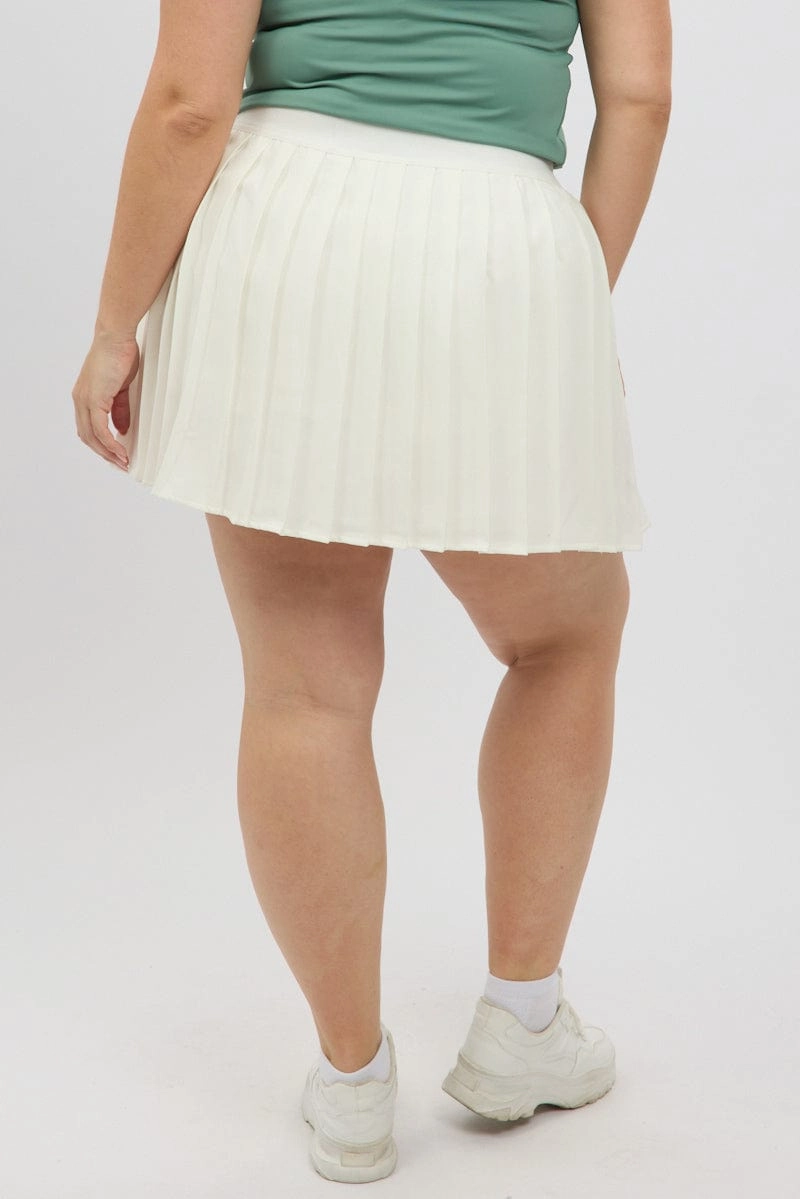 White Tennis Skirt Simple Motion Performance Wear