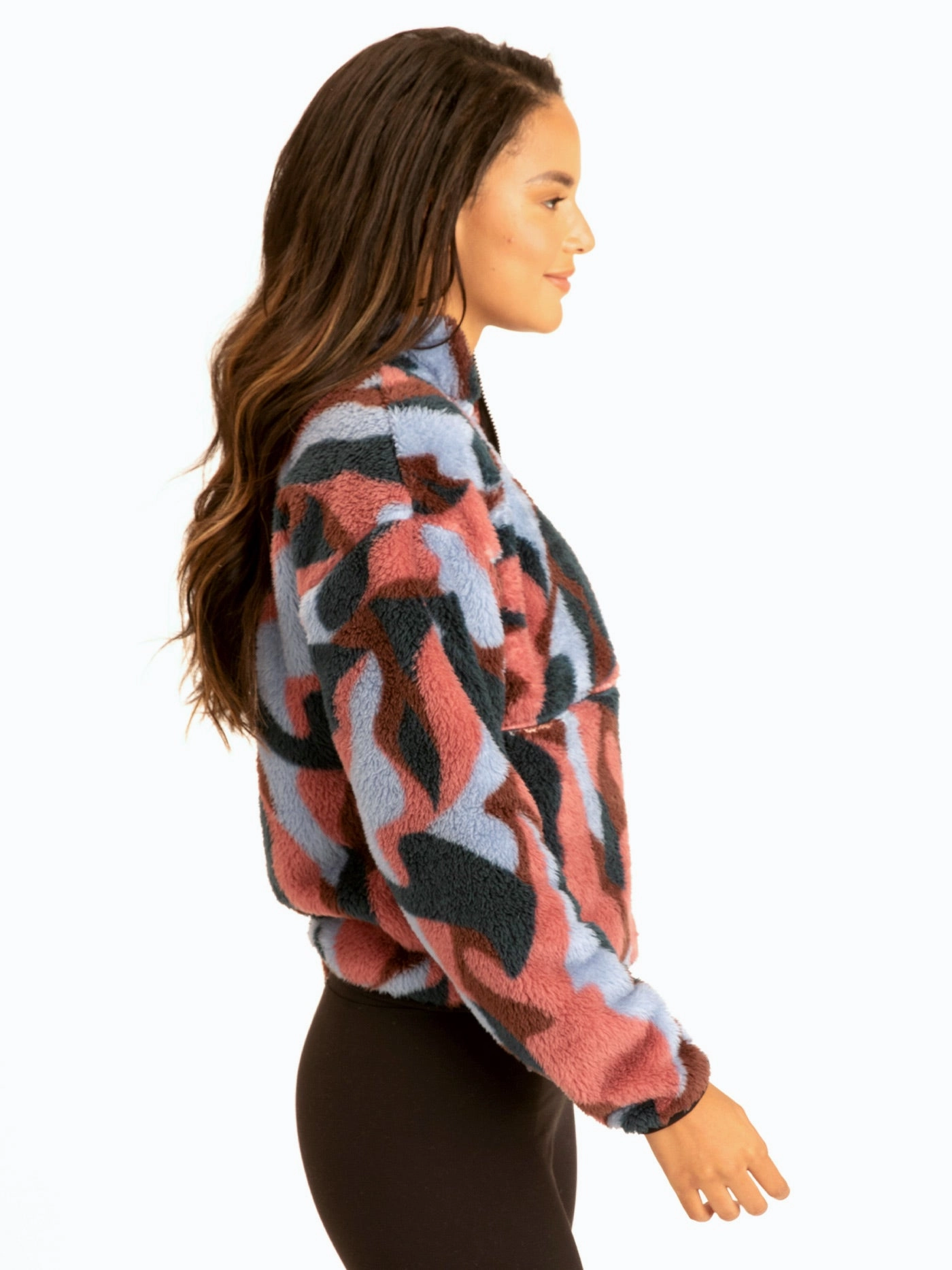 Commuter Friendly Look Soft Comfort Design Katya Sherpa Half Zip Pullover