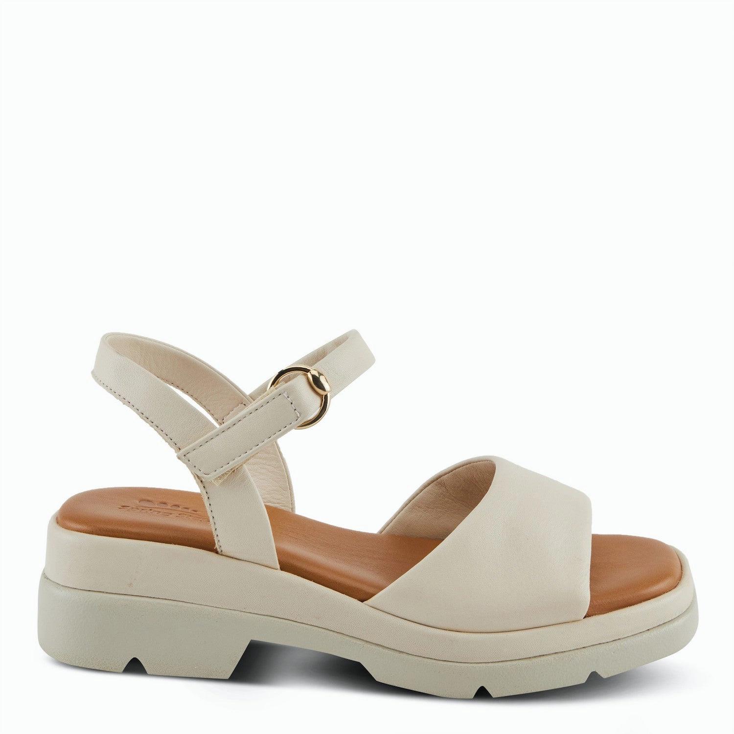 Spring Step Women's Huntington Memory Foam Sandals - Ivory Cruise Wear Padding Around Ankle