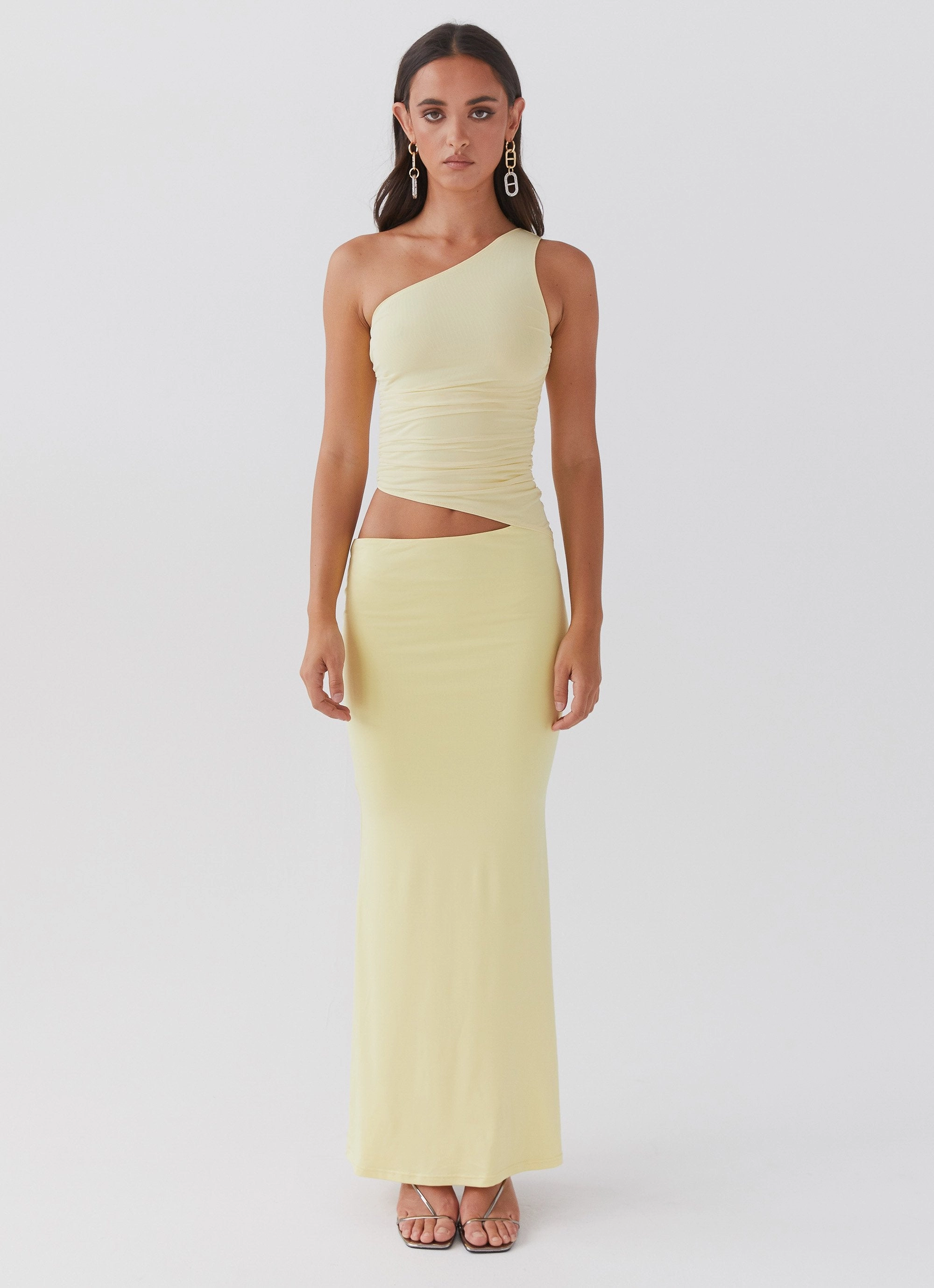 Seranella One Shoulder Maxi Dress - Lemon Chic Casual Wear