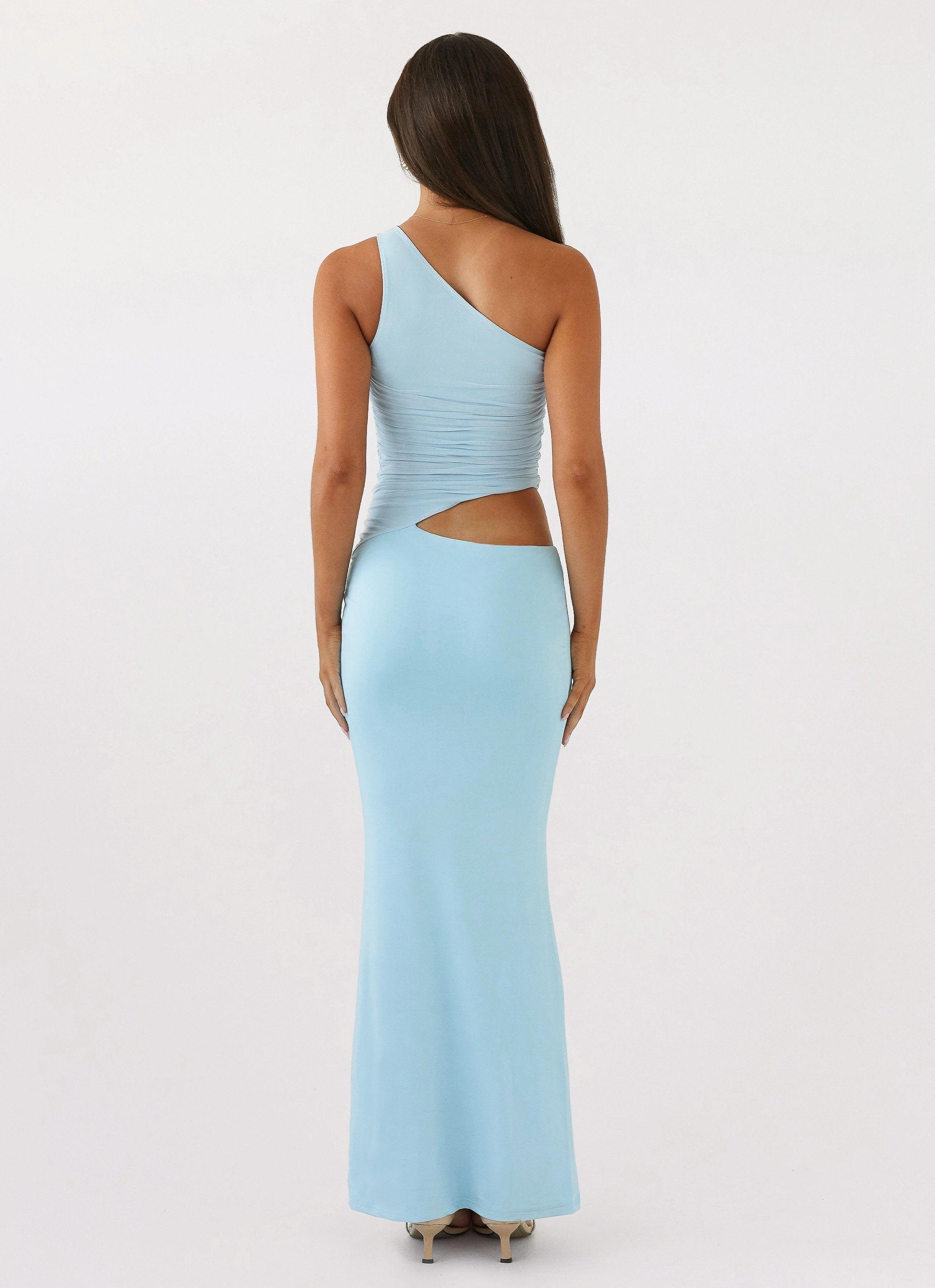 Seranella One Shoulder Maxi Dress - Sky Blue Smart Blend