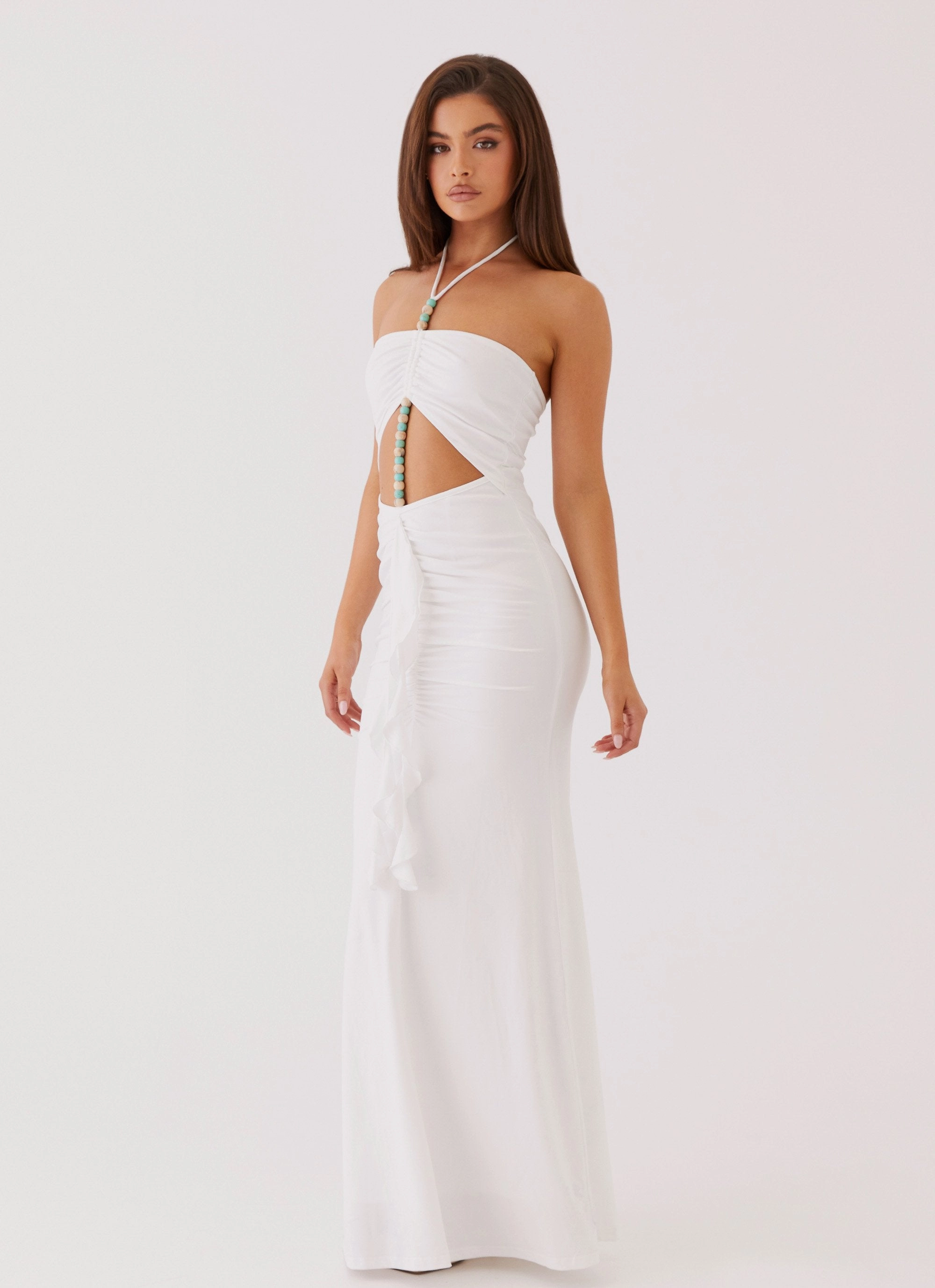 Urban Feel Serina Ruffle Maxi Dress - White
