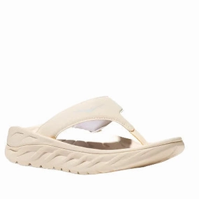 Water Resistant Finish HOKA Women's Ora Recovery Flip Sandal - Vanilla/Lunar Rock