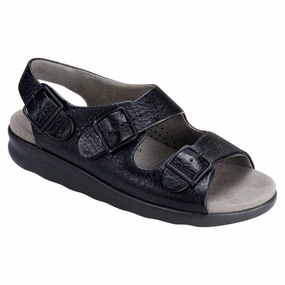 SAS Women's Relaxed Heel Strap - Black Ground Hug