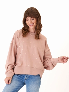 Naia Metallic Dot Pullover Glow In The Dark Trim Hiking Trail Outfit