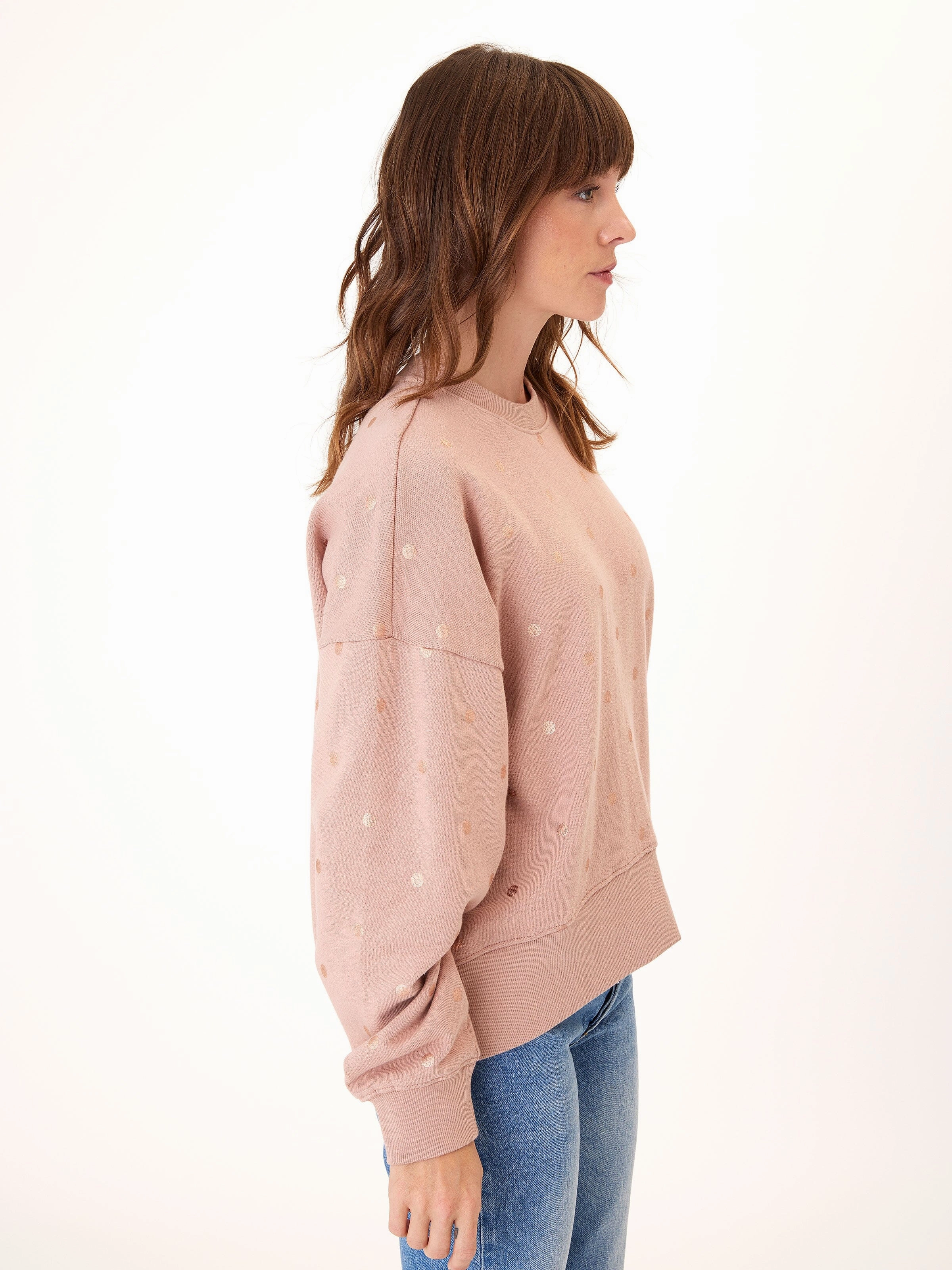 Secure Closure Systems Heavyweight Durability Naia Metallic Dot Pullover