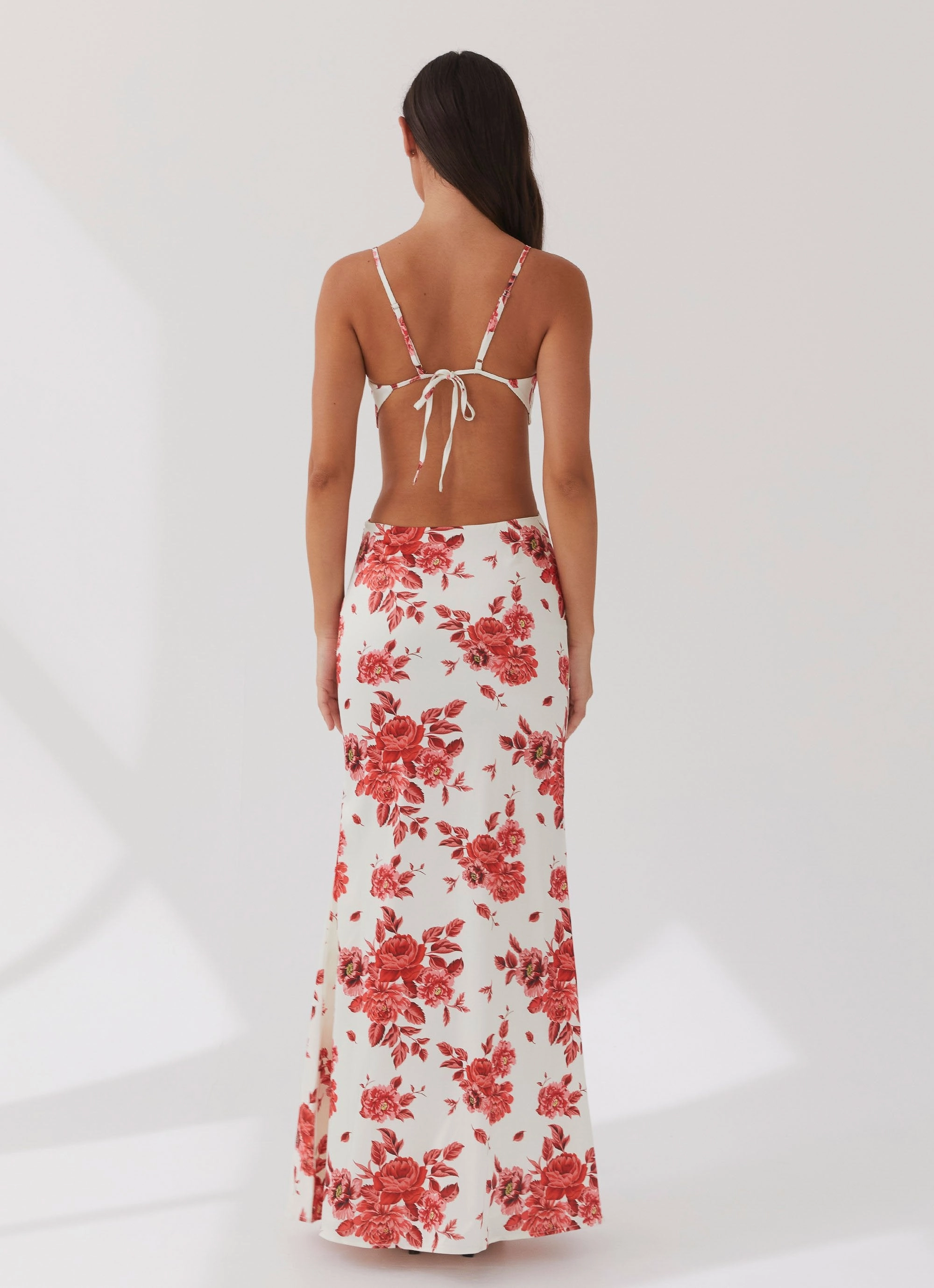 Gentle Flow Rosie Satin Maxi Dress - Rosa Floria