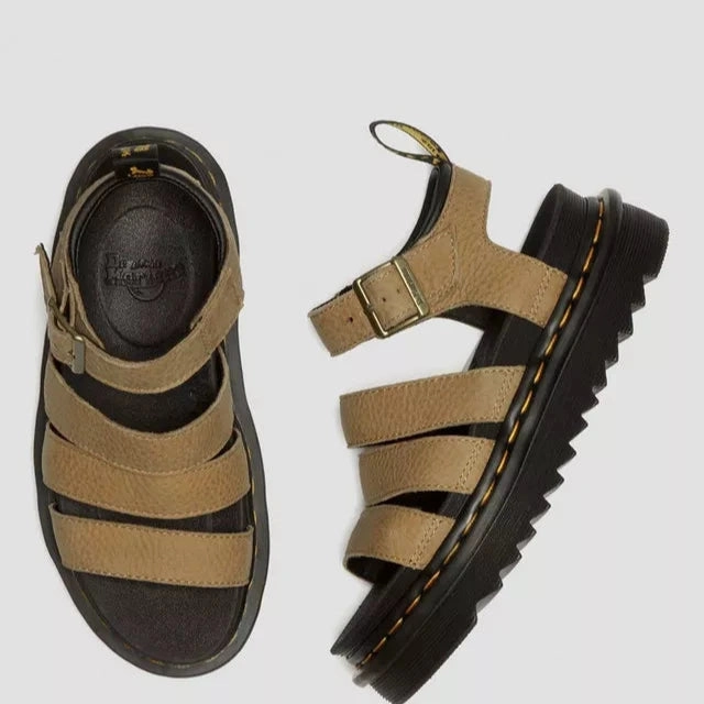 Soft Flexible Beaded Dr. Martens Women's Blaire Sandals - Savannah Tan