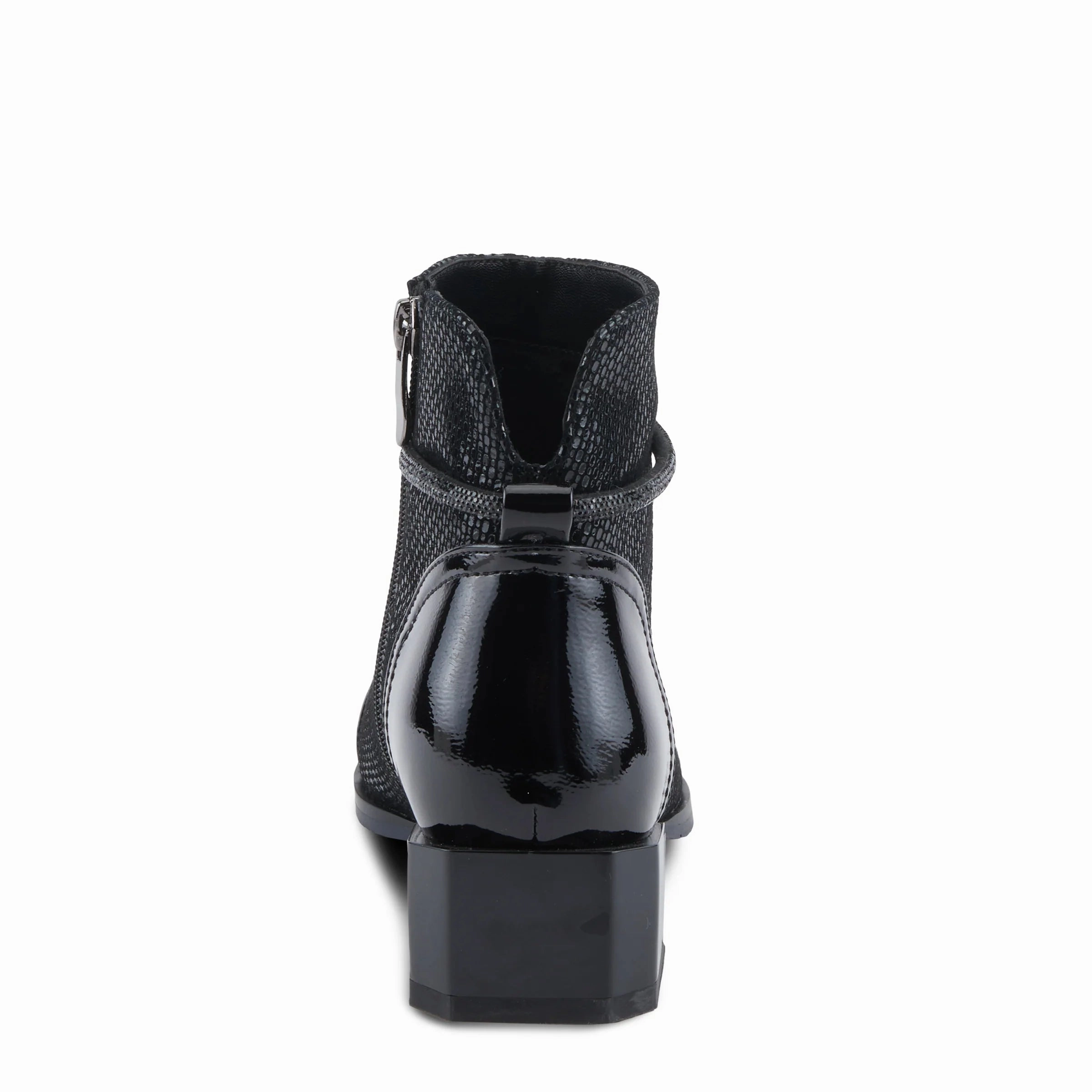 Azura by Spring Step Women's Shelbi Mid Calf Boot - Black Patent Ergonomic Arch Design