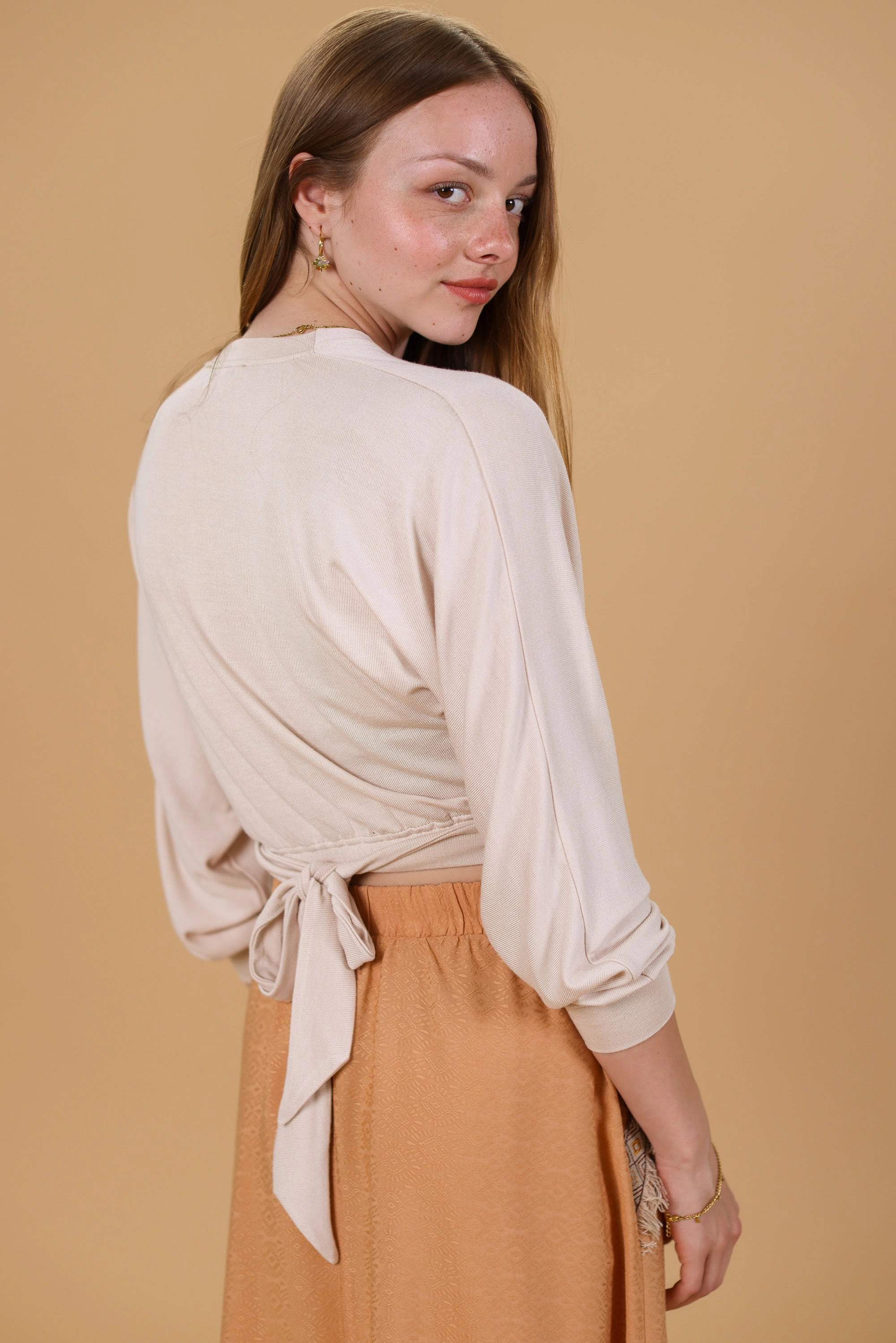 QuickDryTech Layered Ply Construction Shrug Top Vito Ecru