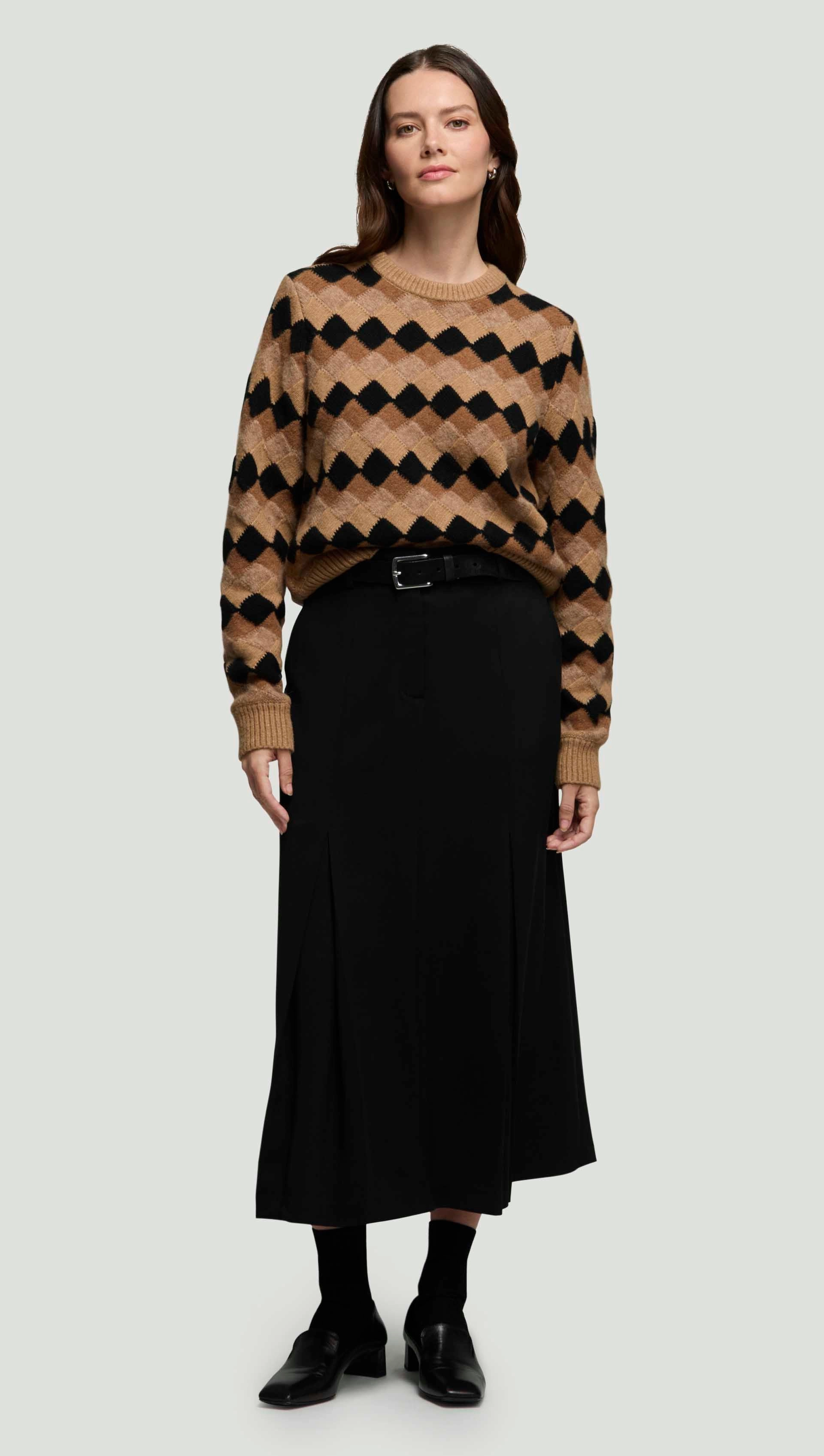 Shrunken Pullover in Luxe Yarn | Domino Vibrant Print