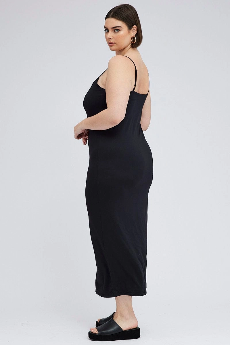 Chic Wear Black Bodycon Supersoft Maxidress