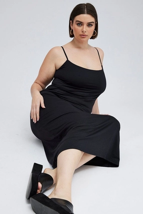 Smart Fashion Black Bodycon Supersoft Maxidress
