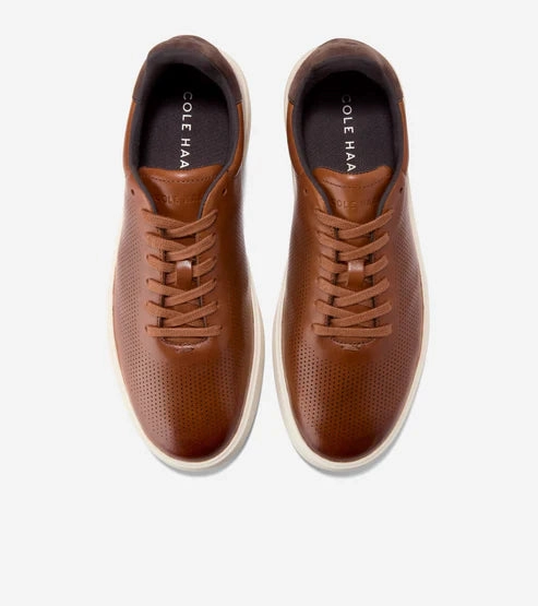 Balanced Step Cole Haan Men's Grand Crosscourt Daily Laser Sneakers - British Tan/Dark Chocolate