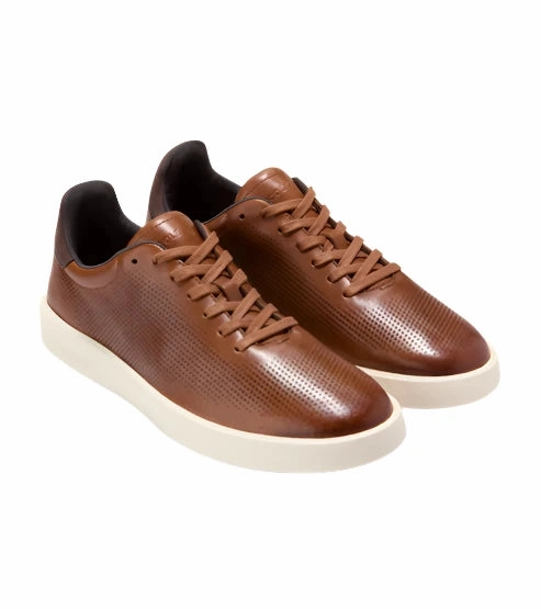 Cole Haan Men's Grand Crosscourt Daily Laser Sneakers - British Tan/Dark Chocolate Smooth ride Mobile Life