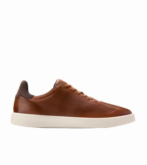 Summit Step Cole Haan Men's Grand Crosscourt Daily Laser Sneakers - British Tan/Dark Chocolate