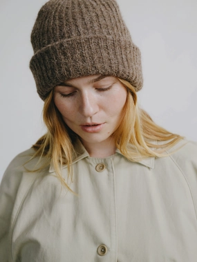 Sierra Beanie, Alpaca Blend, Bark Casual