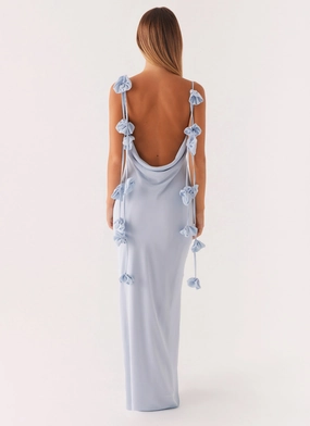 Simona Maxi Dress - Pastel Blue Grace Flow