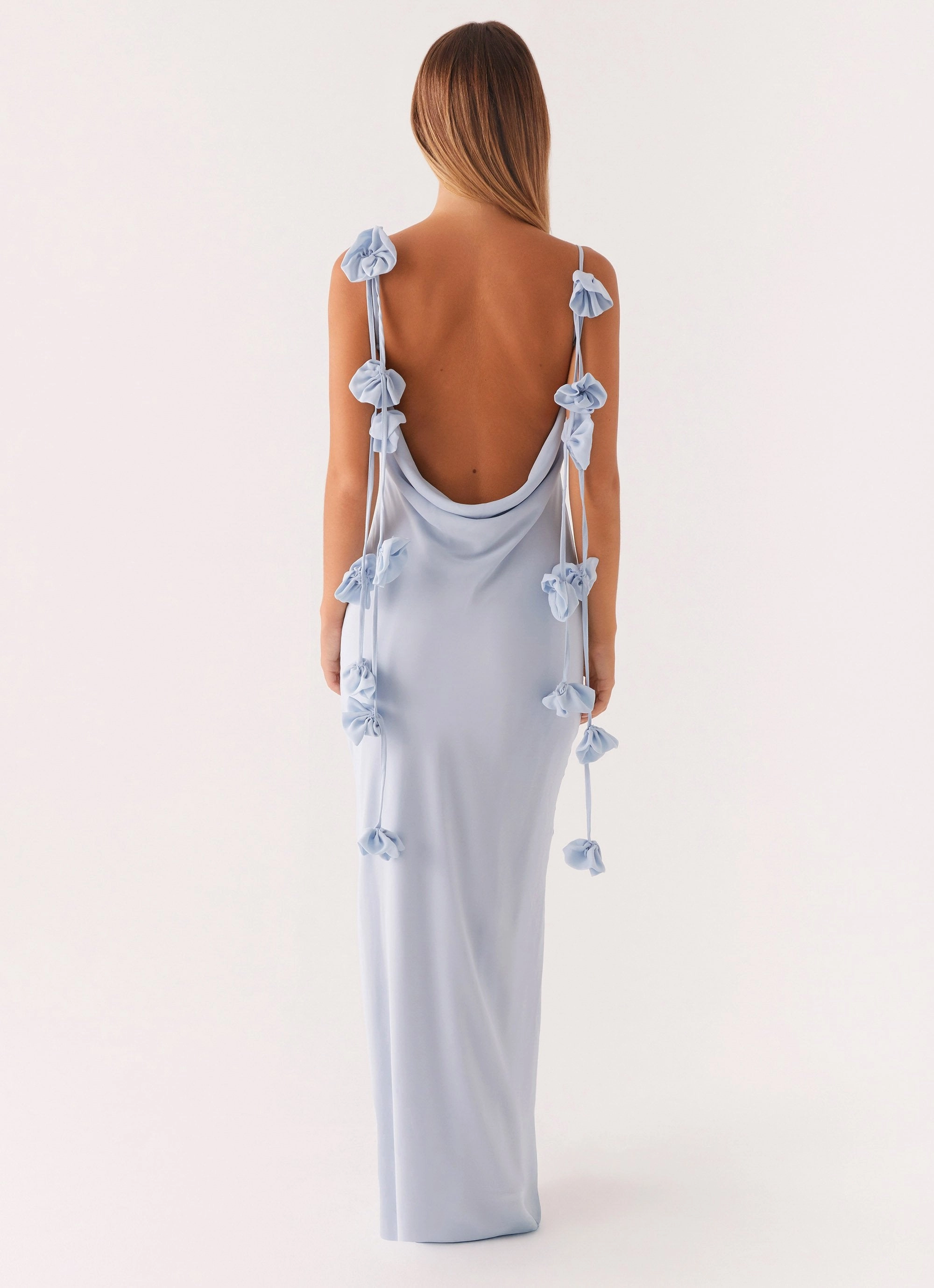 Simona Maxi Dress - Pastel Blue Grace Flow