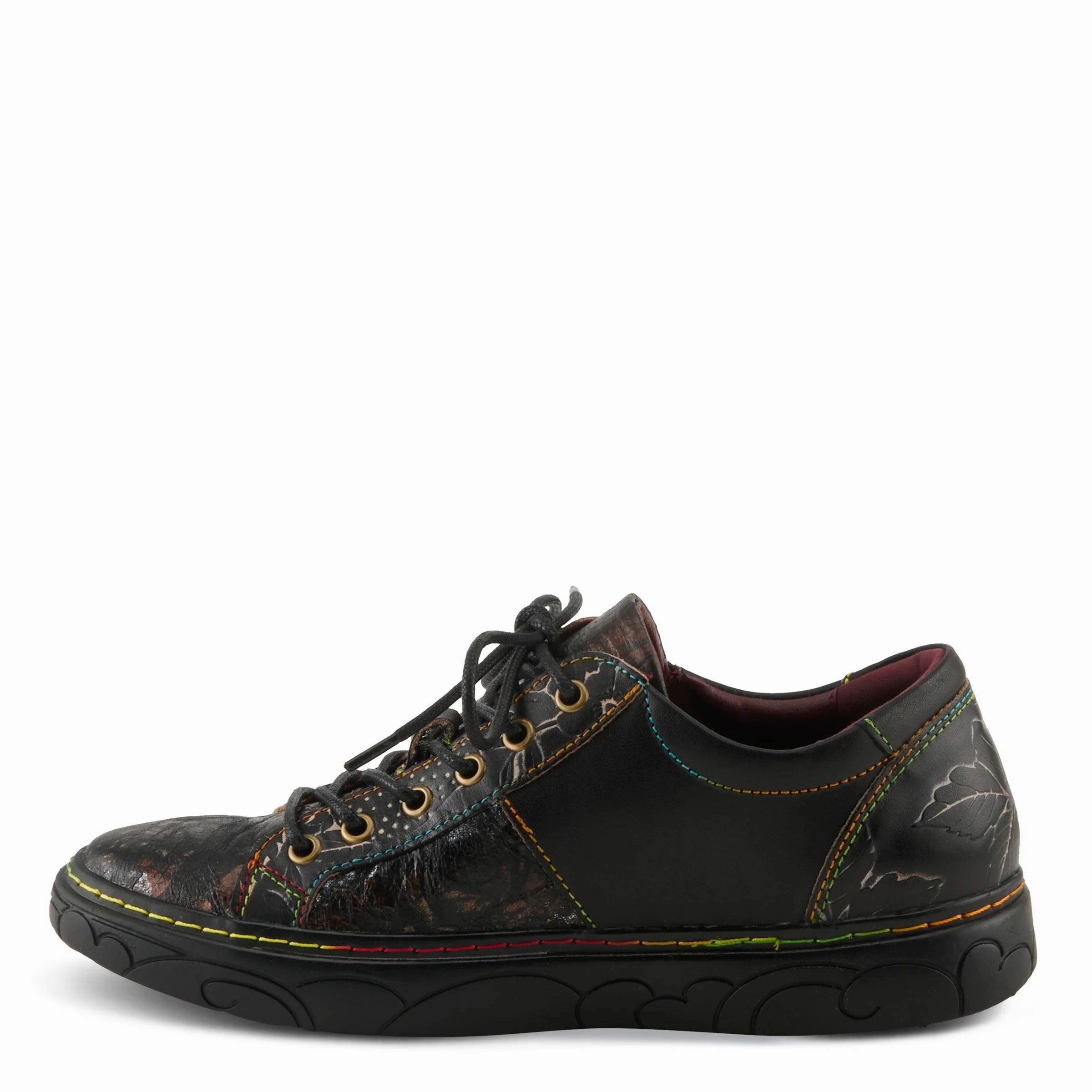 Comfort Socks L'Artiste by Spring Step Women's Danli Leather Zipper Sneaker - Black Multi