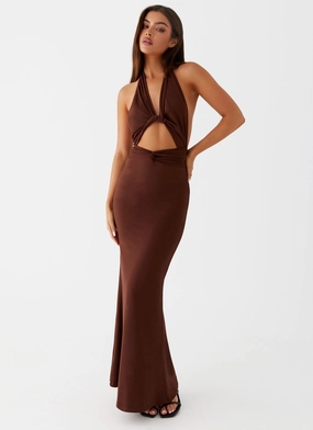 Carolina Twist Maxi Dress - Chocolate Clean Base Night Appeal