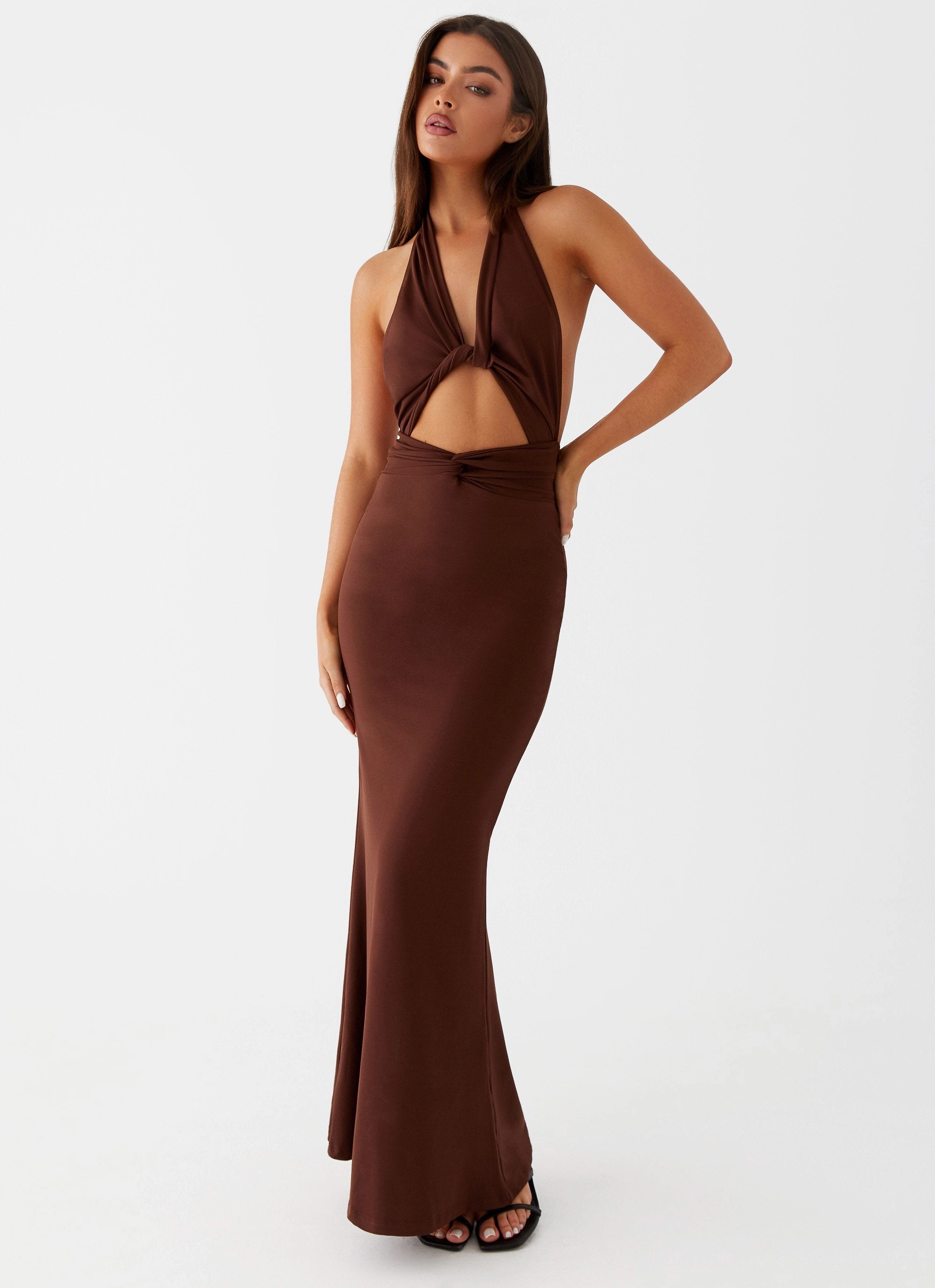 Carolina Twist Maxi Dress - Chocolate Clean Base Night Appeal