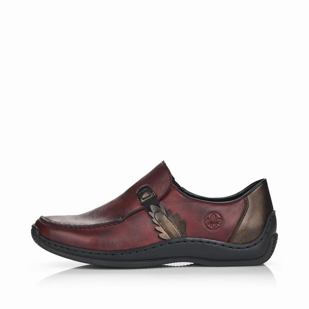 Rieker L1759 Celia Slip-On - Red (Burgundy) Office Friendly Airport Run