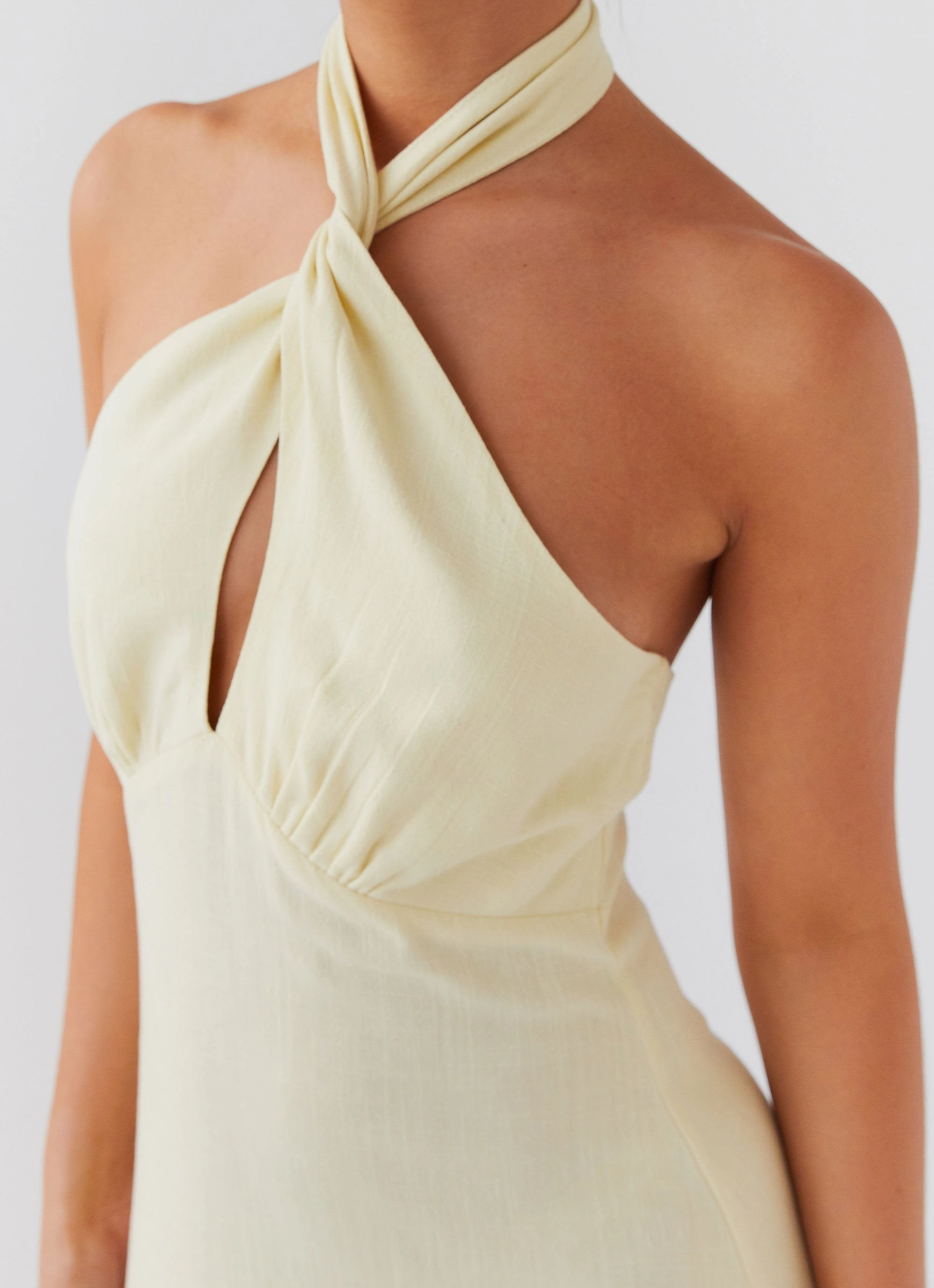 Smart Layer City Mood Adrienne Linen Maxi Dress - Lemon