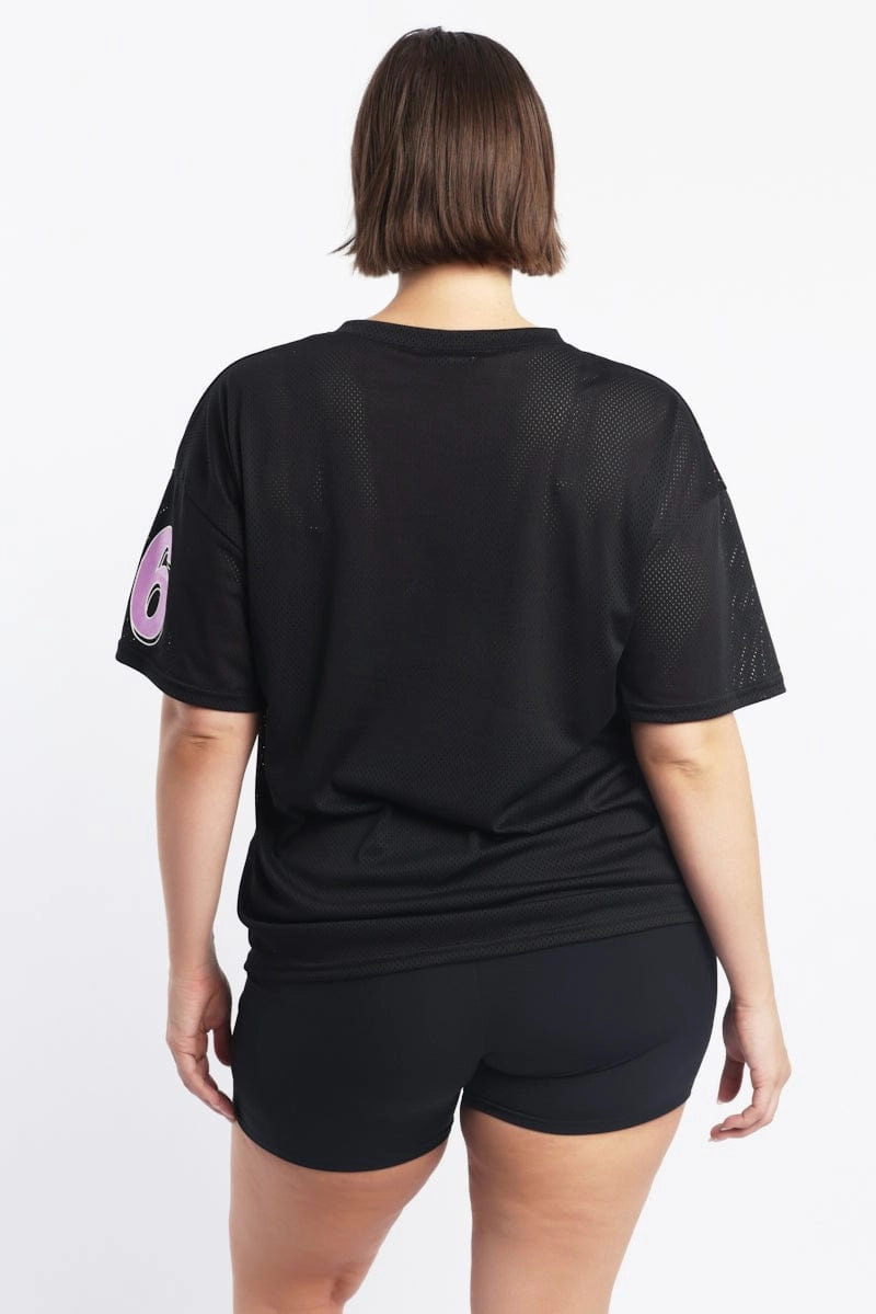 Adaptable Black Graphic T Shirt Short Sleeve Crew Neck