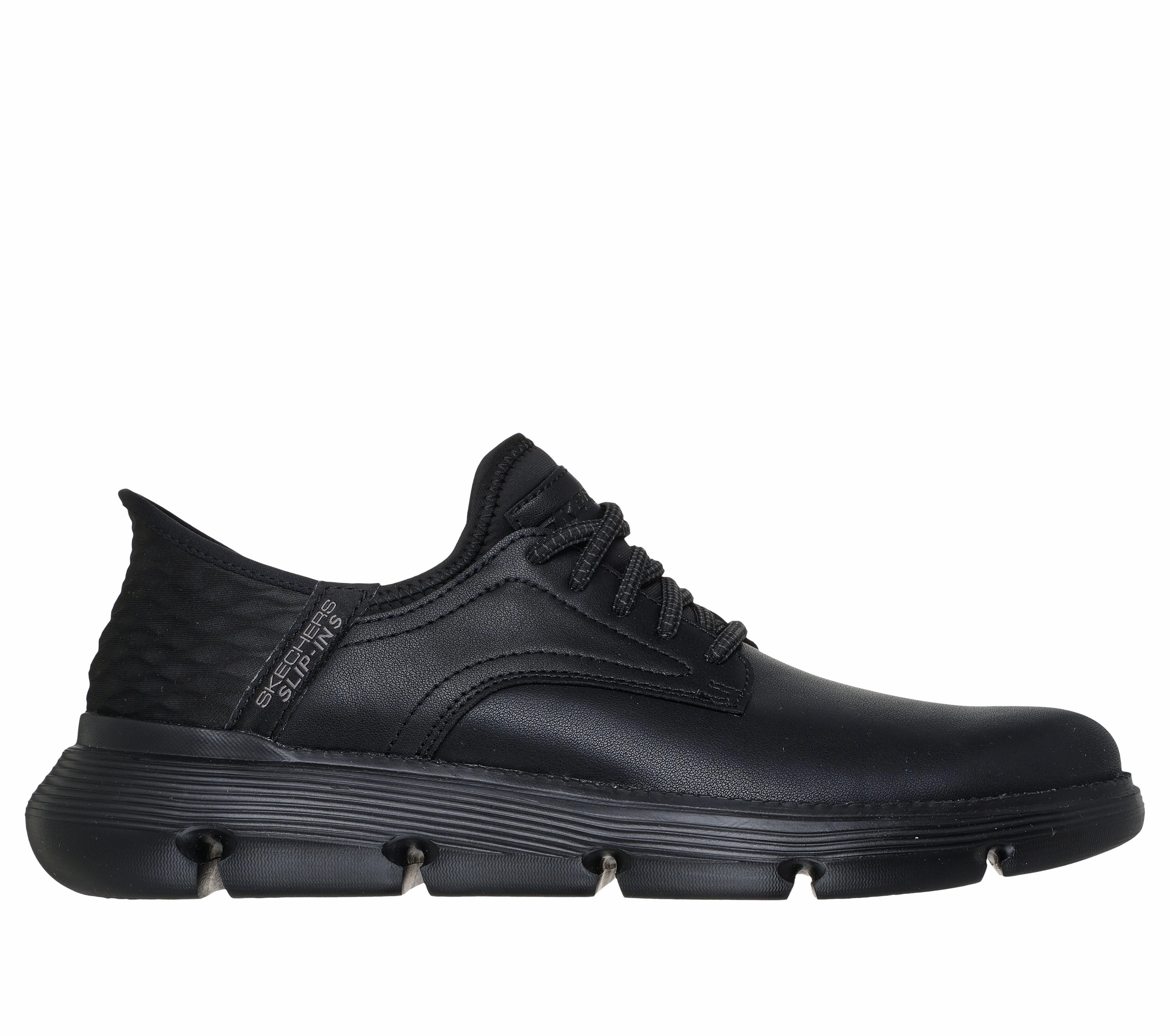 Skechers Men's Garza-Gervin Slip In Oxford Shoe - Black Comfort Smooth Padding