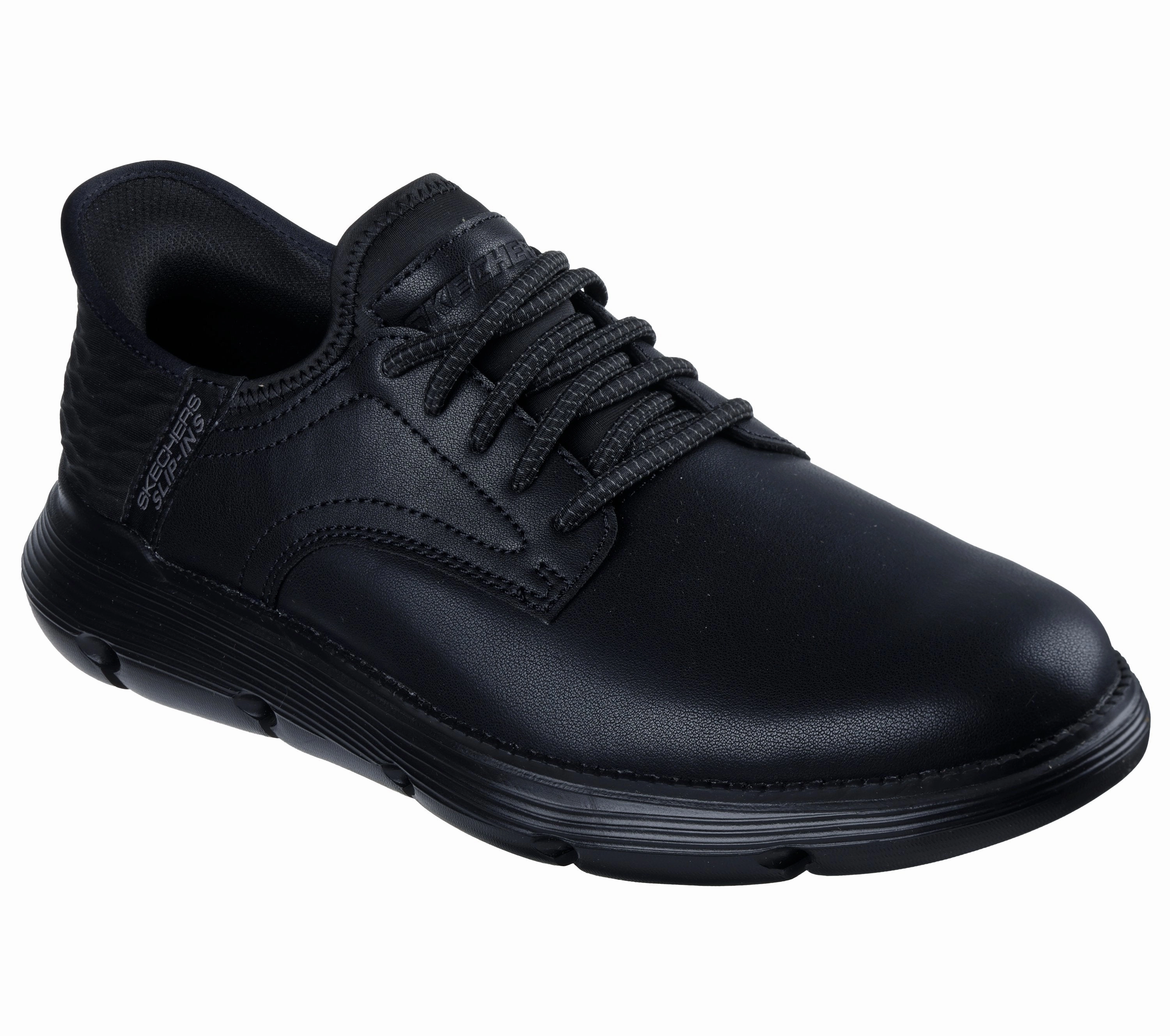 Skechers Men's Garza-Gervin Slip In Oxford Shoe - Black Tidy Style Grass Hike