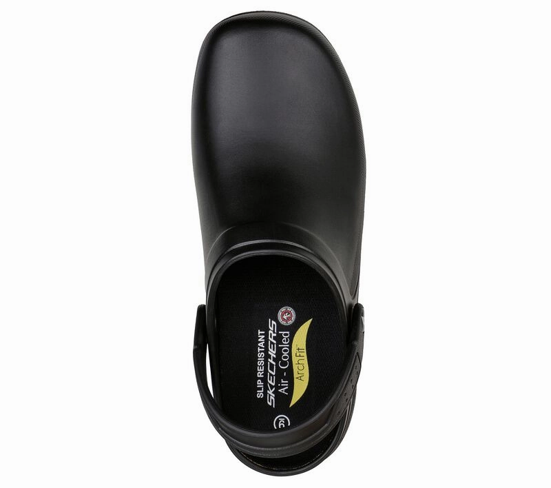 hook and loop closure Skechers Men's Riverbound Slip Resistant - Black