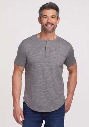 MoistureControlFibers Bronx Henley - Graphite Heather