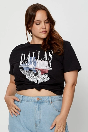 Black Graphic T-shirt Crew Neck Short Sleeve Quick Layer Fit Soft Touch Fit