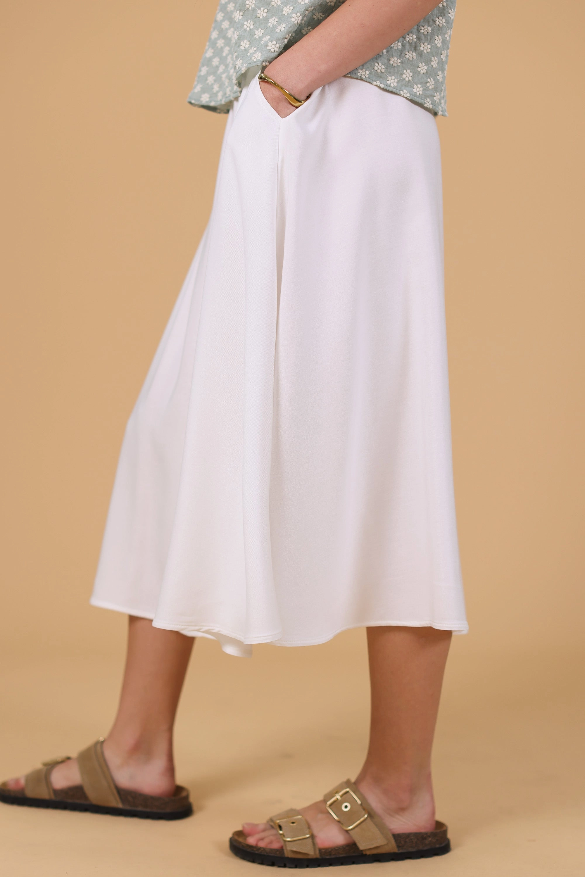 Artisan Print Artisanal Craft Skirt Marisa White