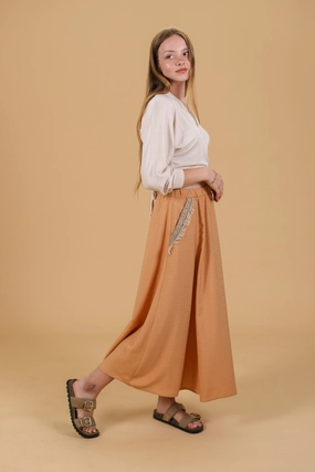 Skirt Melia Peach Oversized style Contrast Panel