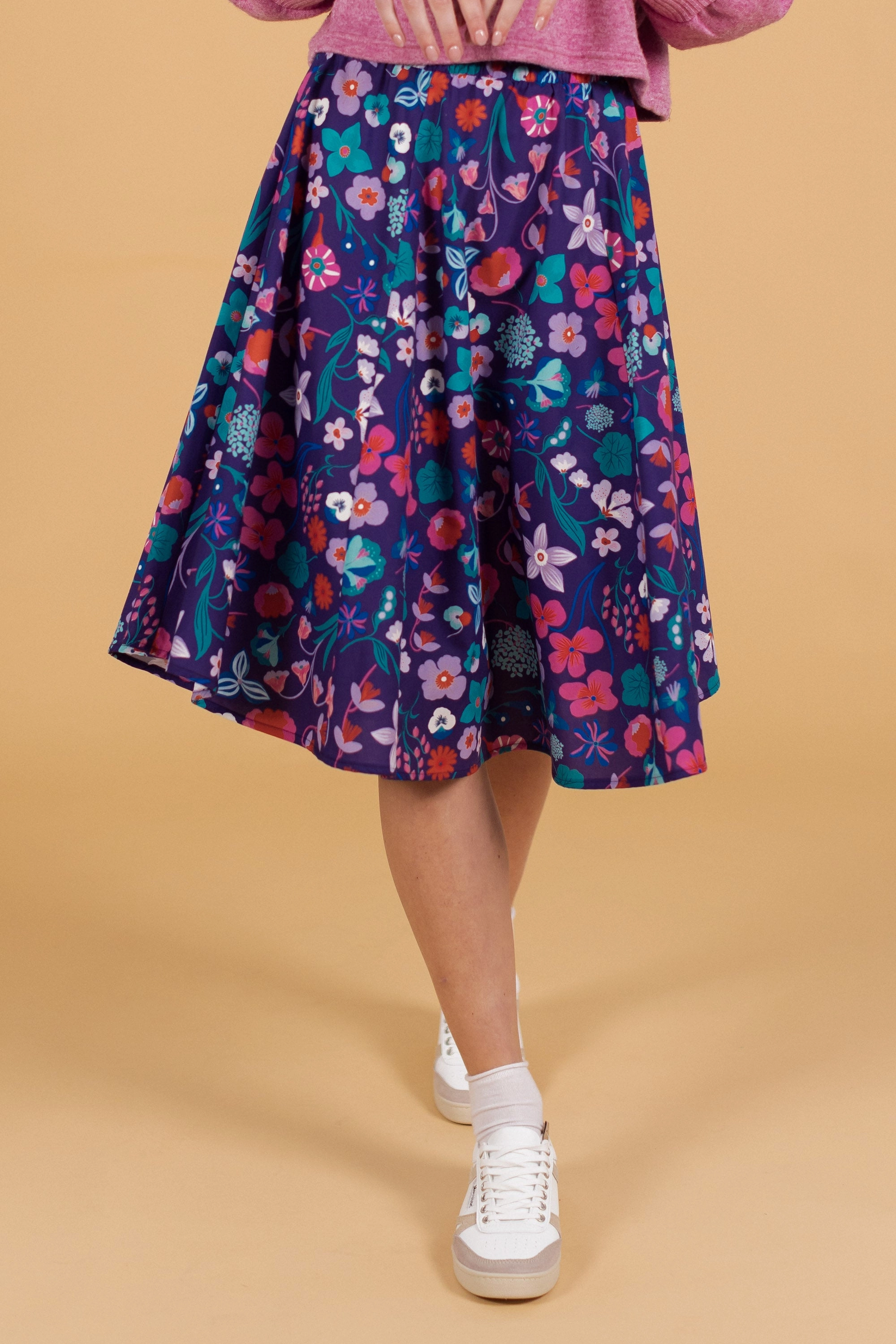 Skirt Mireille Purple Floral Floral Pattern Bold Finish
