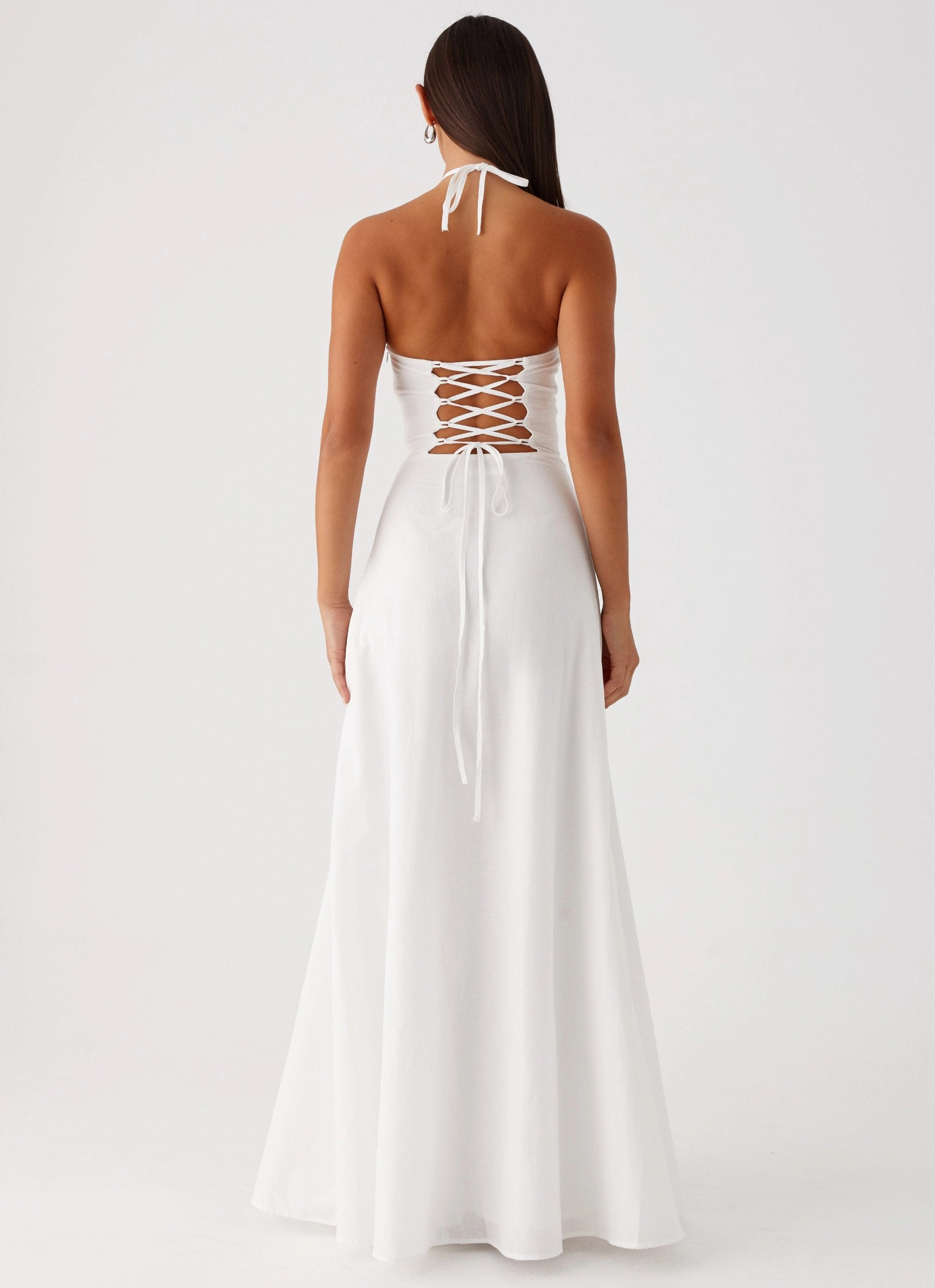 Mariella Maxi Dress - White Flattering Design Seasonal Wear