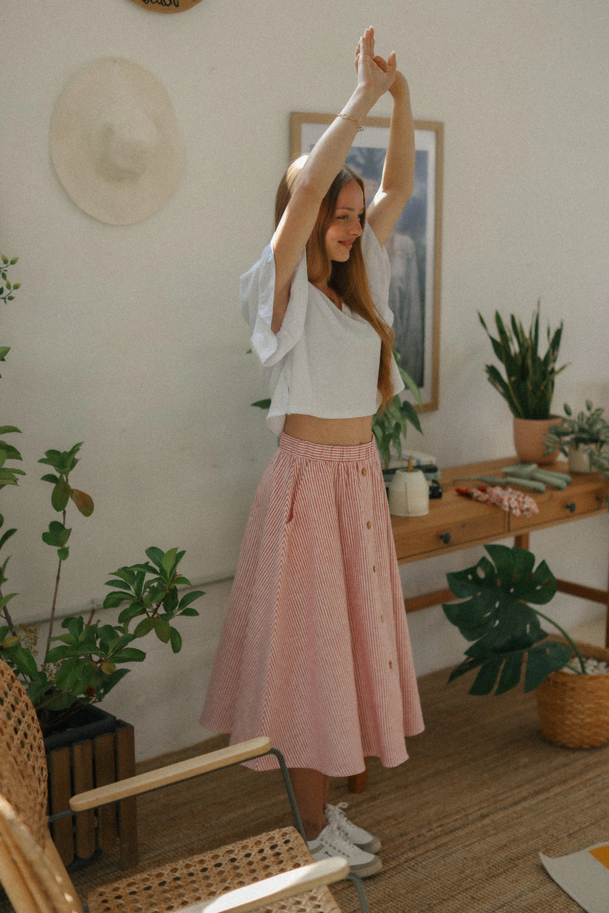 Foldable Packability Easy Combo Skirt Marisa Rubin Stripes