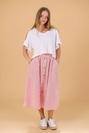 Removable Belt Couture Inspired Skirt Marisa Rubin Stripes