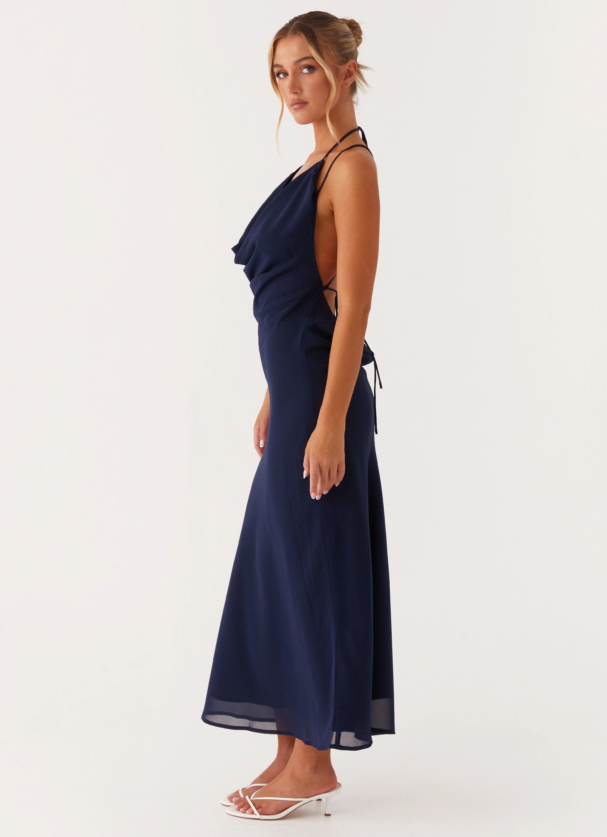 Clover Club Maxi Dress - Navy Loose Flow Stream Cut