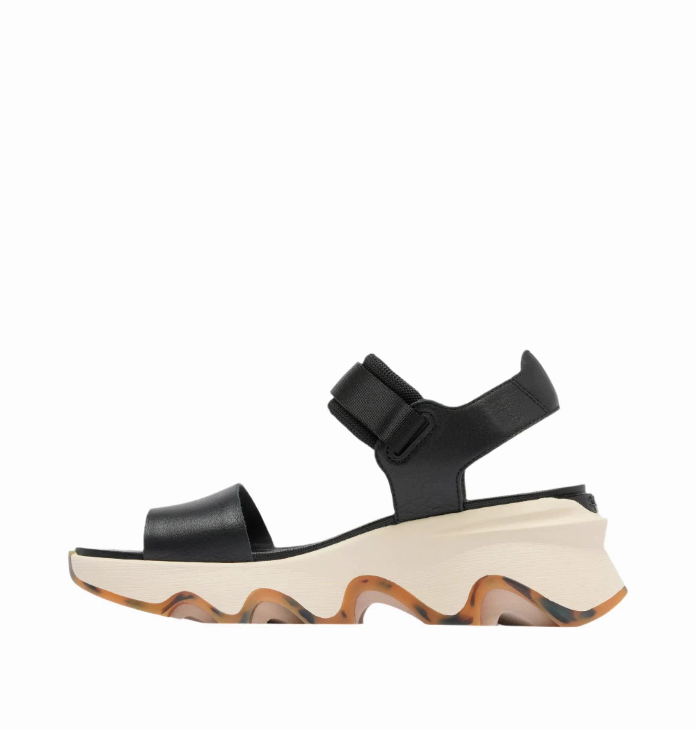Comfort Padding Airflow channels Sorel Women's Kinetic Y-Strap Wedge Sandal - Black