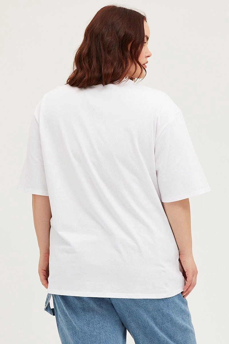 Sublimation Resistant Fabric Breathable Comfort Wear White Oversized T-shirt Brooklyn Crew Neck Short Sleeve