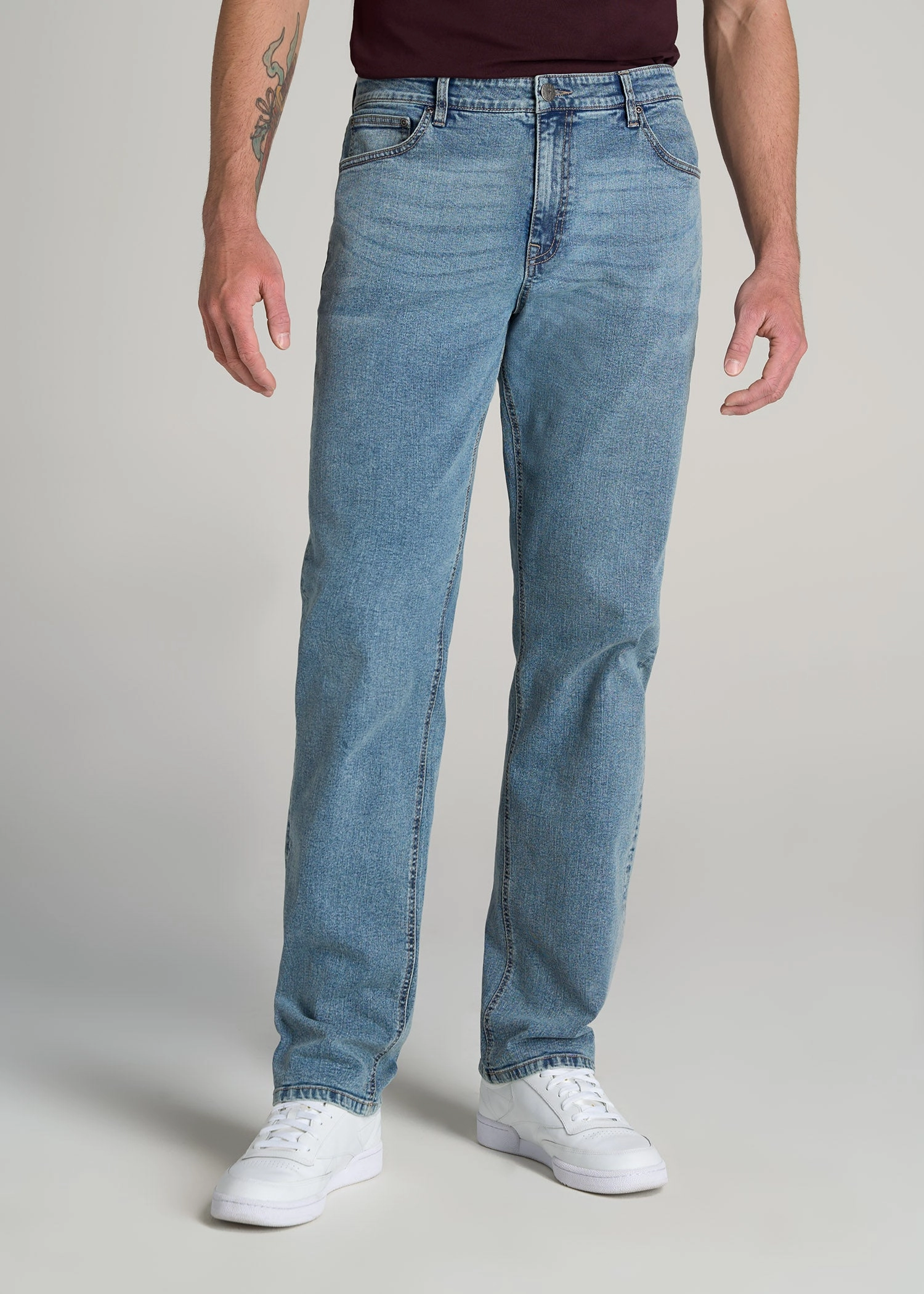 Mason RELAXED Jeans for Tall Men in Vintage Faded Blue Simple Wear Day Off Fit