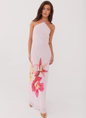 Travel Ready Blossom Hearts Maxi Dress - Pink Peony