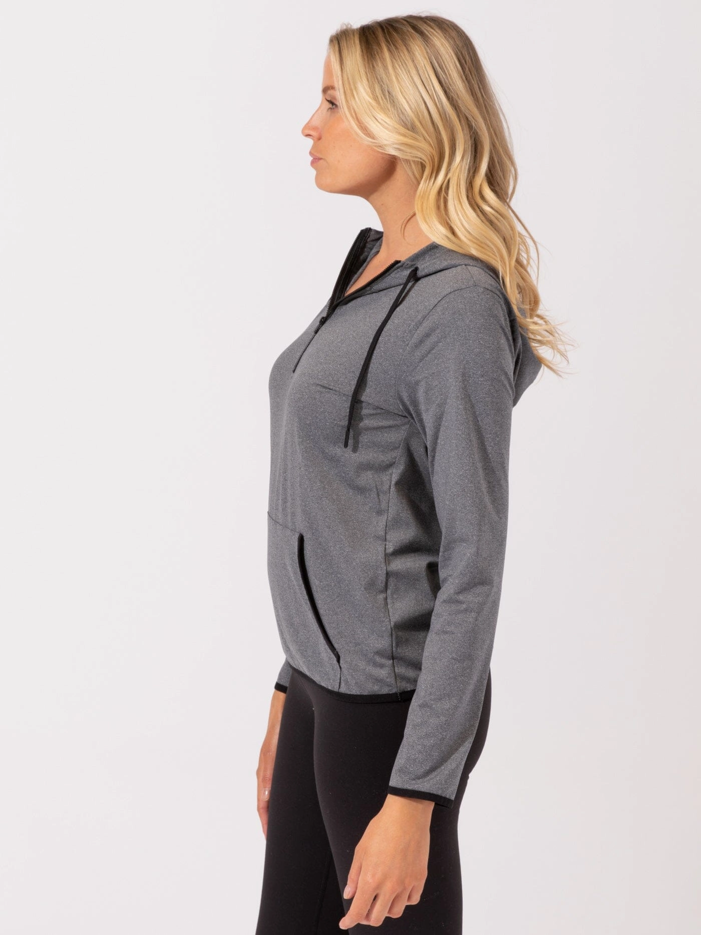 Thermoplastic Elastomer Trim Light Outdoor Layer Brushed Jersey Half Zip Hoodie