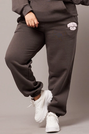 Grey Track Pants High Rise Day Ready