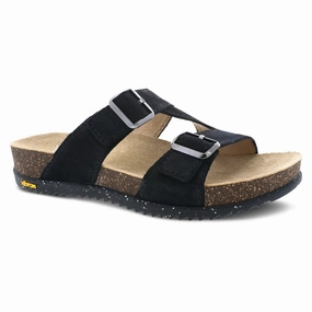 Dansko Women's Dayna Sandal - Black Suede Anti Odor